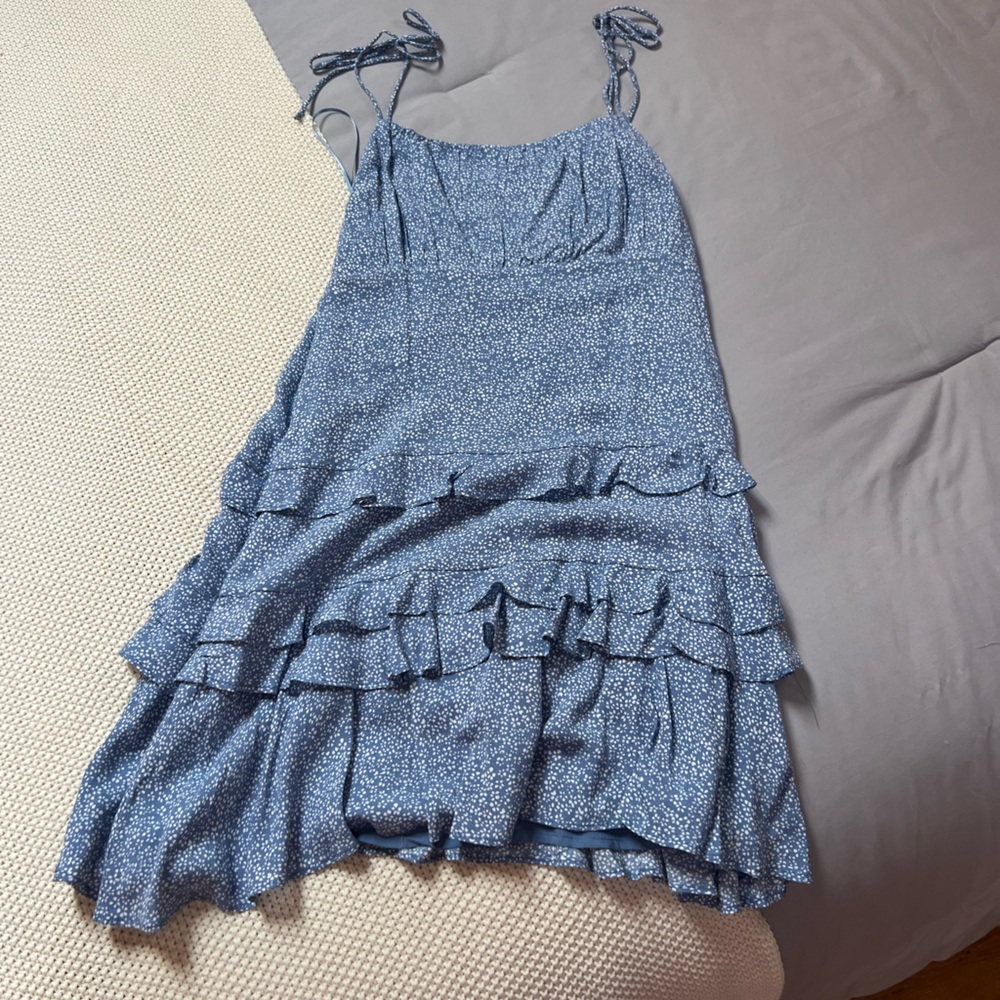 Blue and white dress with tie straps!